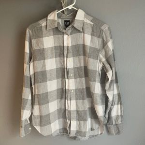 Grey Plaid Flannel Shirt
